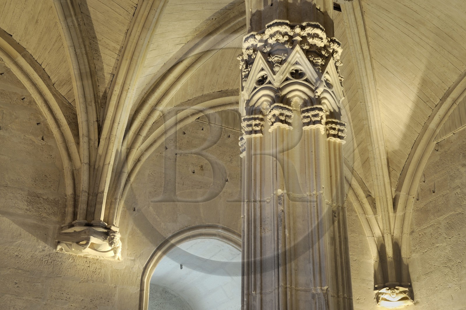 France, Val-de-Marne (94), Vincennes, le château de Vincennes, le donjon, salle du conseil au premier étage