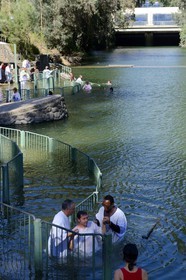 Israel, district Nord, Galilée, Tibériade, Yardenit site de baptêmes sur le Jourdain