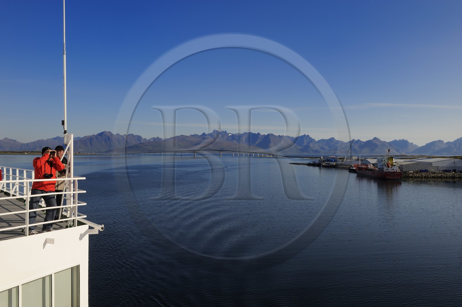 Norway, Nordland County, Vesteralen Islands, the Coastal Express (Hurtigruten) at Stokmarknes