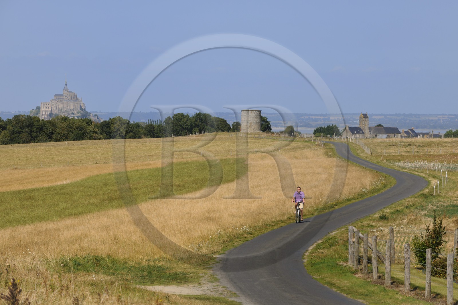 France, Manche (50), Baie du Mont-Saint-Michel, route des moulins
