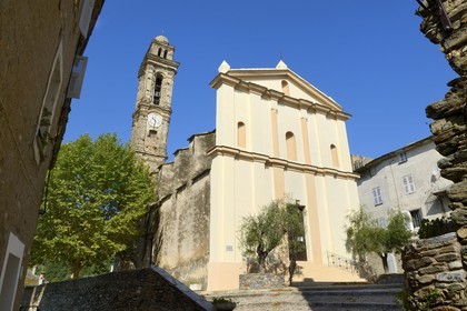 France, Haute-Corse (2B), région de la Casinca en Castagniccia, village de Venzolasca, eglise Santa-Lucia