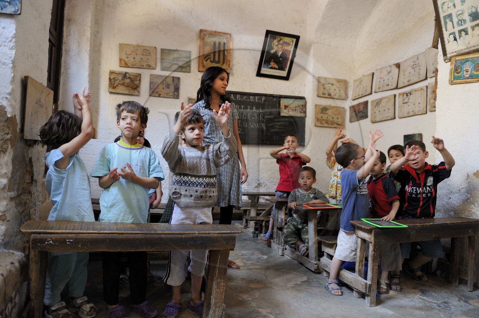 Morocco, Middle Atlas, Fez, Imperial City, Fez El Bali, medina listed as World Heritage by UNESCO, Andalusian District, primary school