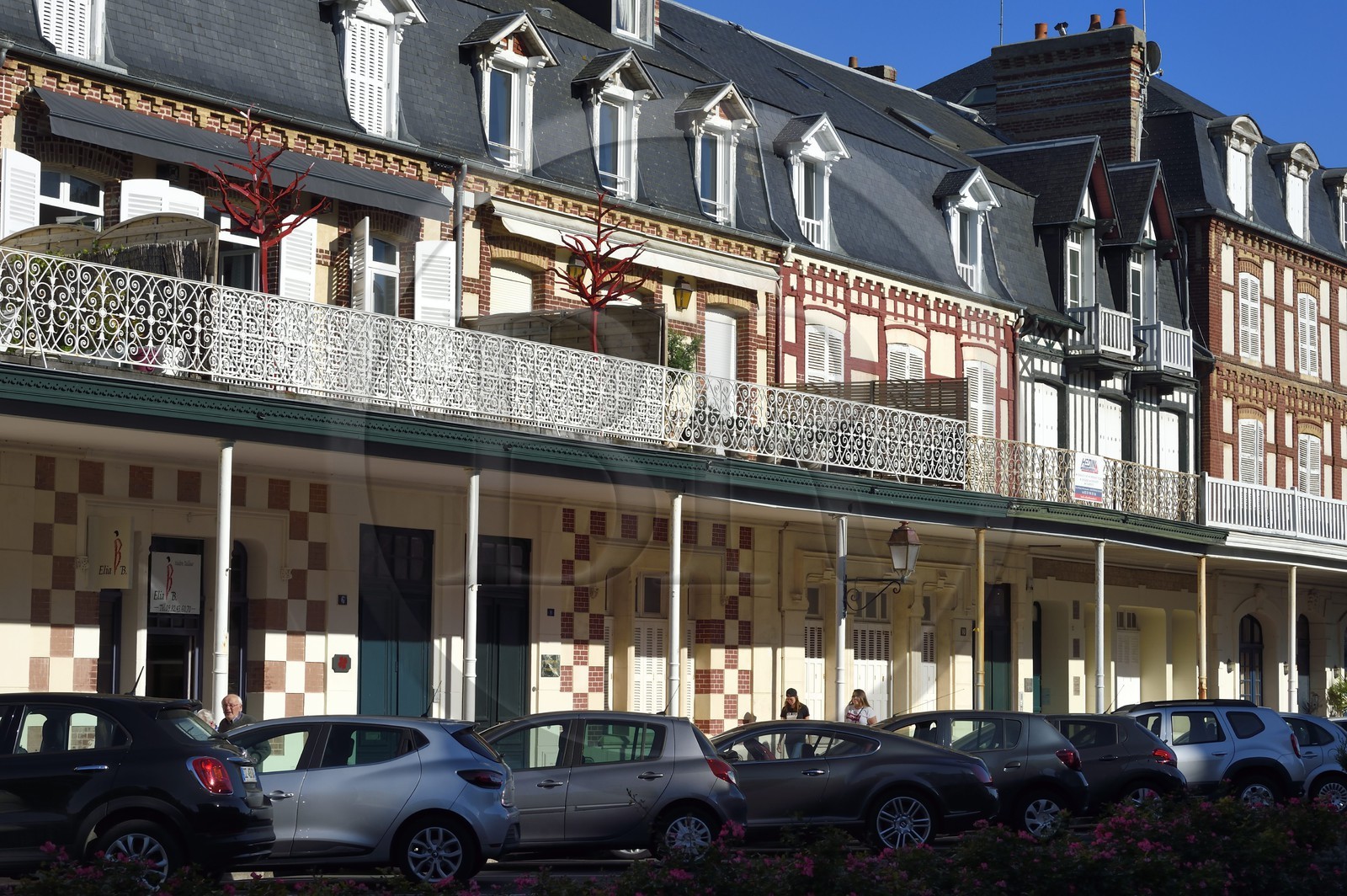 France, Calvados, Pays d'Auge, Deauville, under the arcades avenue Charles de Gaulle