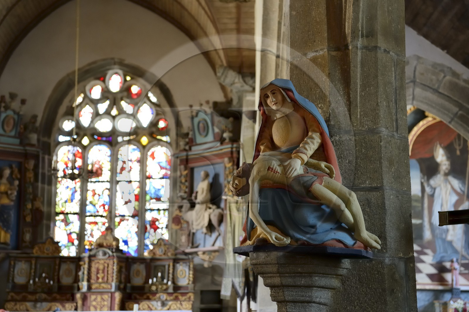 France, Finistère (29), Lannédern, l'église Saint-Edern