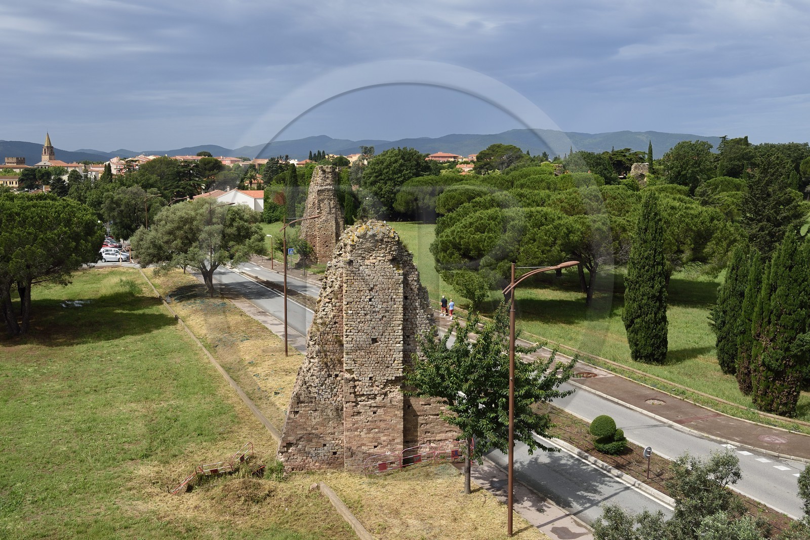 France, Var, Frejus, Forum Julii, plain of St. Croix, the Roman aqueduct of the 1st century BCE around the avenue du XVème corps