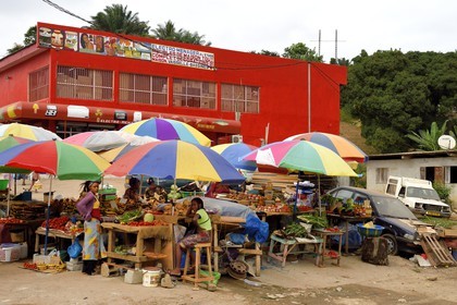 Gabon, Libreville, the PK12 neighborhood market on the Route National 1 (state highway)