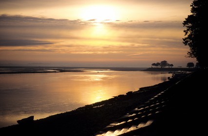 France, Somme (80), Saint-Valéry-sur-Somme, paysage au couchant