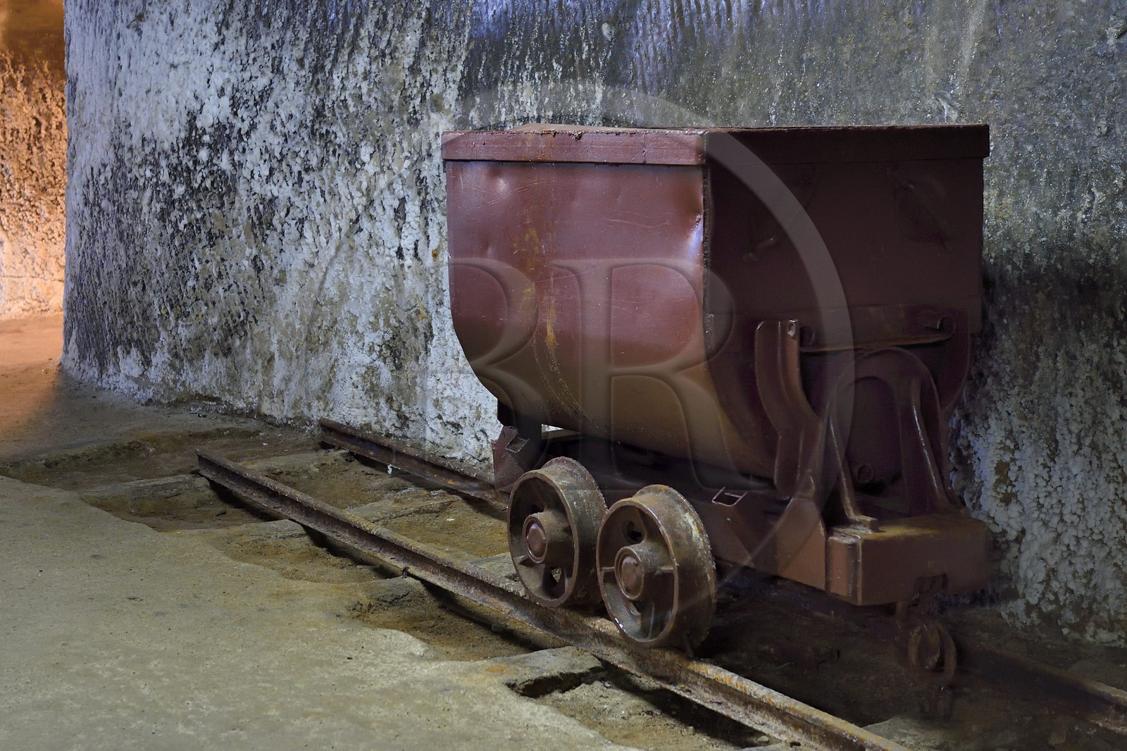 Romania, Transylvania, Cluj region, Turda, former Turda salt mine whose exploitation began in Roman times transformed into a leisure center and health, old mine waggon