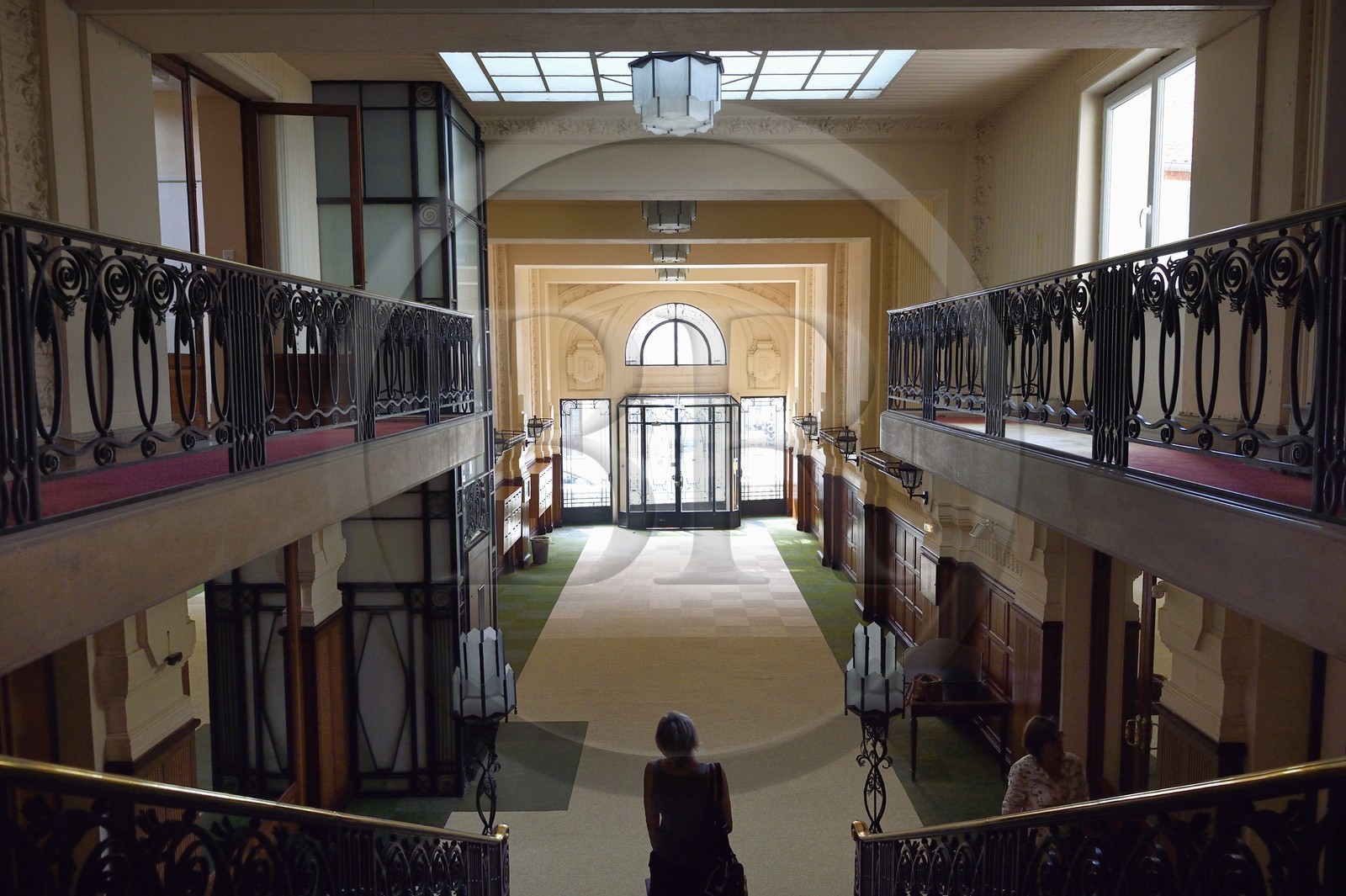 France, Allier (03), Vichy, ancien Hotel France et Pasteur sur l'avenue Aristide Briand, le hall d'entrée de style art Déco