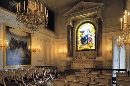 France, Yvelines (78), château de Versailles, classé Patrimoine Mondial de l'UNESCO, le Grand Trianon, chapelle créée par Louis-Philippe dans l'aile de Trianon-sous-bois