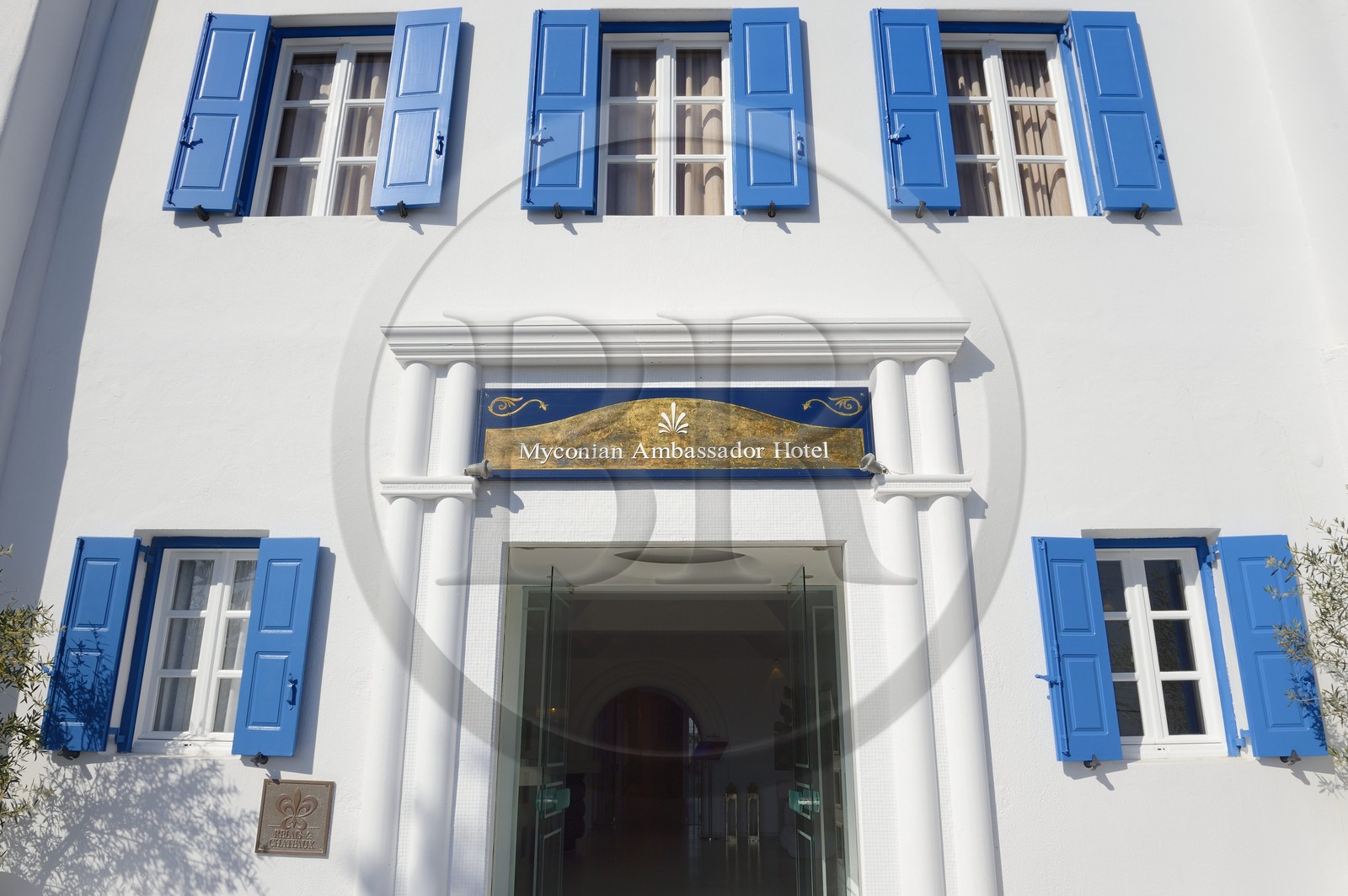 Grèce, Les Cyclades, mer Égée, île de Mykonos, village de Platis Gialos, l'hôtel Relais & Châteaux Myconian Ambassador Thalasso Spa