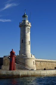 France, Bouches du Rhone, Marseille, Euroméditerranée Zone, lighthouse of Sainte Marie marks the entrance of the basins of the Great Seaport of Marseille