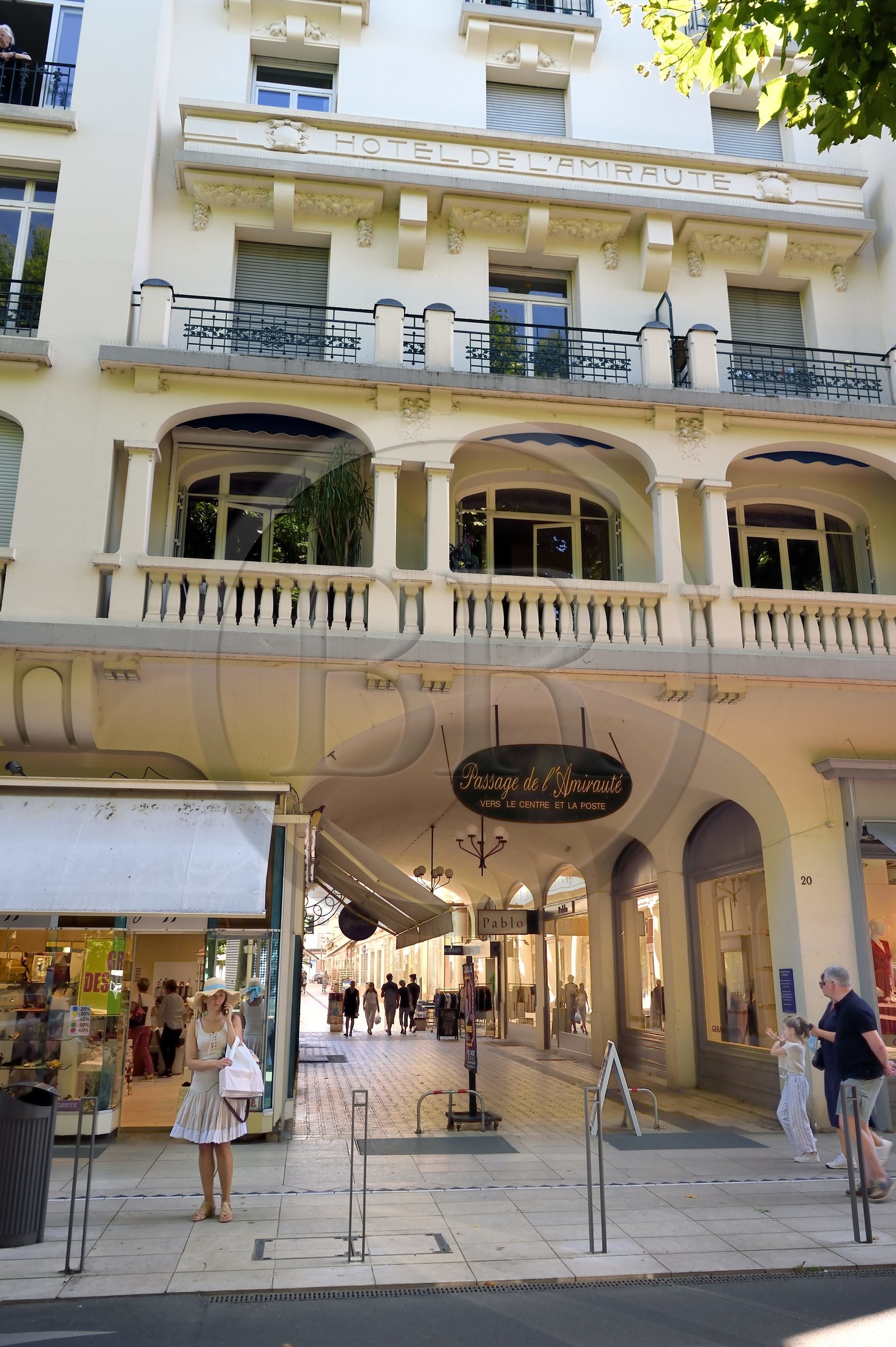 France, Allier (03), Vichy, the former Hotel de l'Amirauté transformed into a residence and shopping arcade