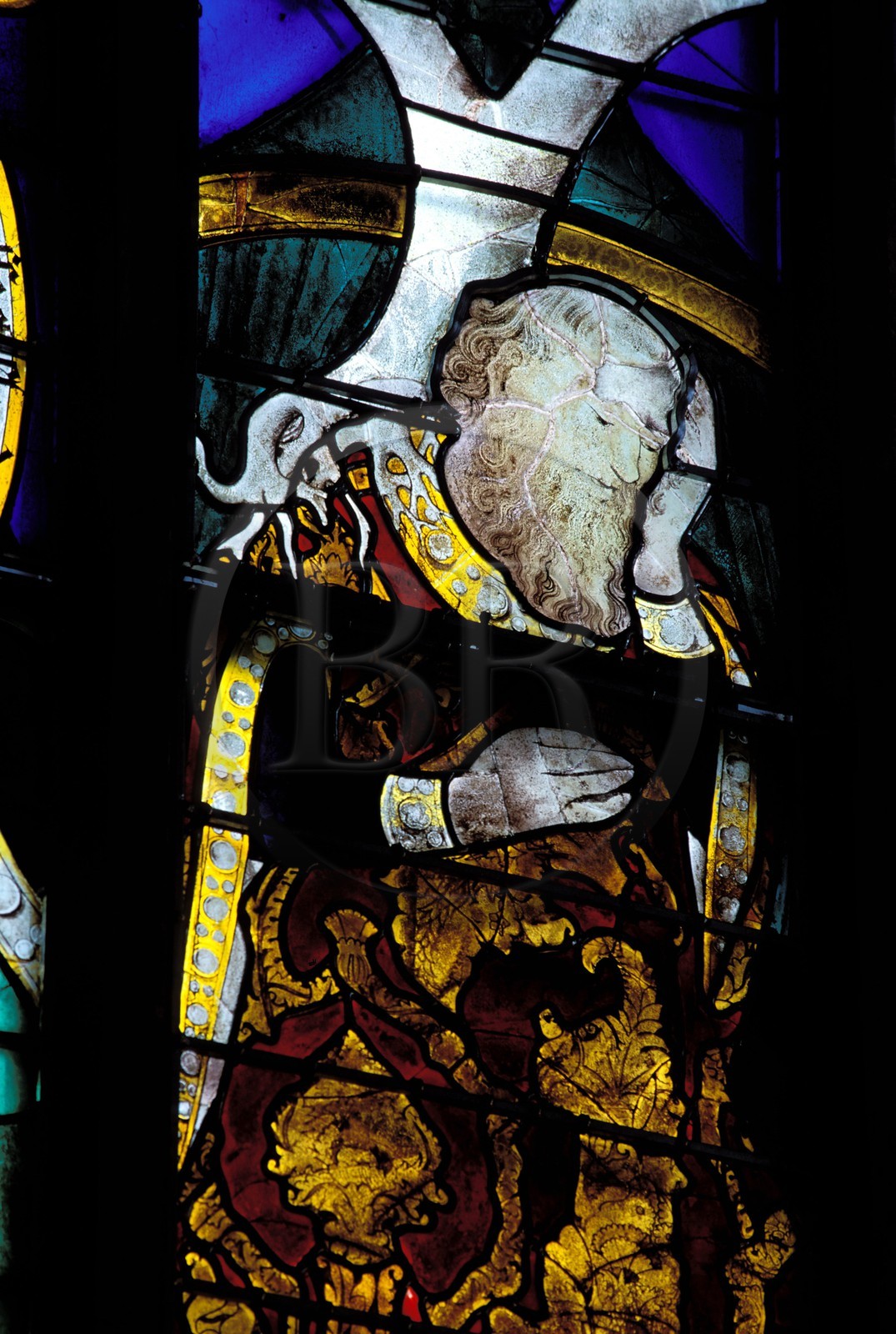 France, Eure (27), Evreux, la cathédrale Notre-Dame, détail de vitrail