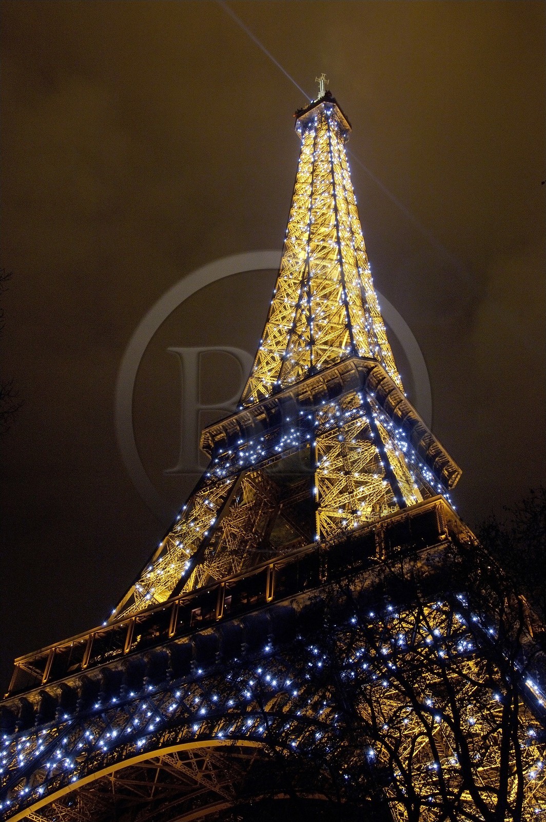France, Paris (75), la Tour Eiffel illumin