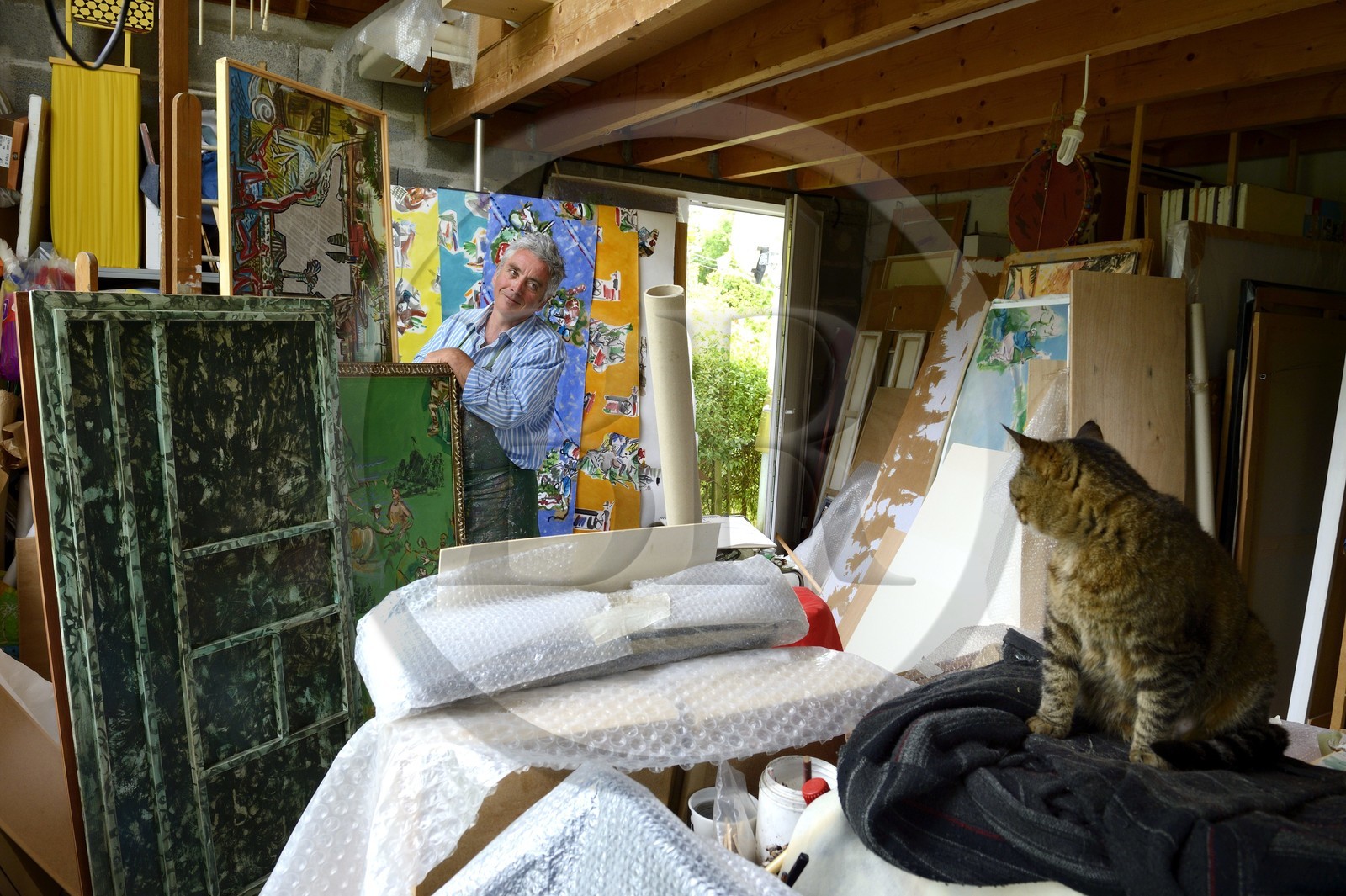 France, Finistère (29), Prat-Ar-Coum, atelier de l'artiste peintre Loic Madec