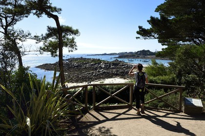 France, Finistère (29), Ile-de-Batz, jardin Georges Delaselle ou jardin colonial, jardin exotique présentant une collection botanique provenant des cinq continents