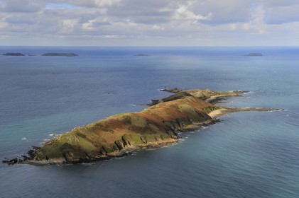 France, Côtes-d'Armor (22), Perros-Guirec, Ile Tomé (vue aérienne)