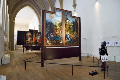 France, Haut Rhin, Colmar, Unterlinden Museum, Issenheim altarpiece credited to Grünewald, panels of the Temptation of St. Anthony and St. Anthony's visit to Saint Paul