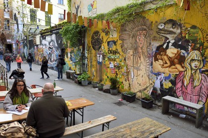 Allemagne, Berlin, Spandauer Vorstadt dans Berlin-Mitte, Scheunenviertel, espace alternatif de Haus Schwarzenberg sur Rosenthaler Strasse 39