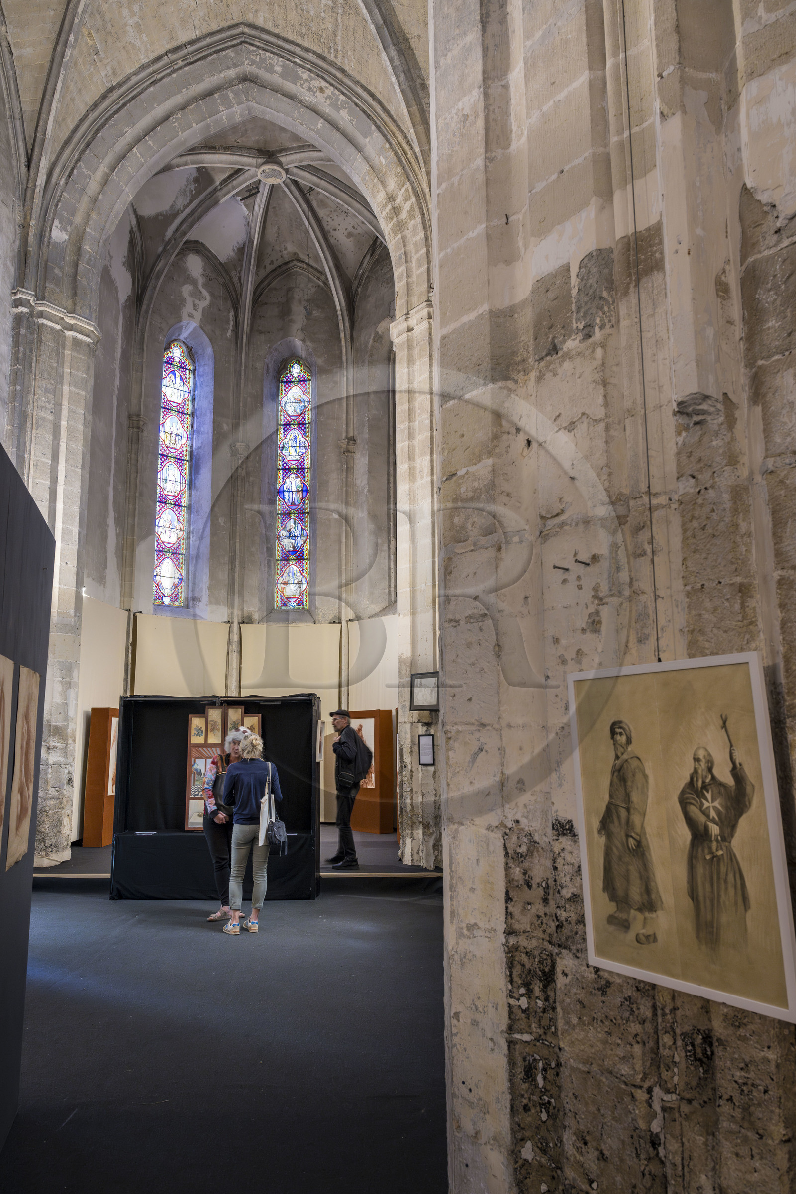 France, Vaucluse (84), Avignon, l'ancienne église du Couvent des Cordeliers transformée en galerie d'exposition