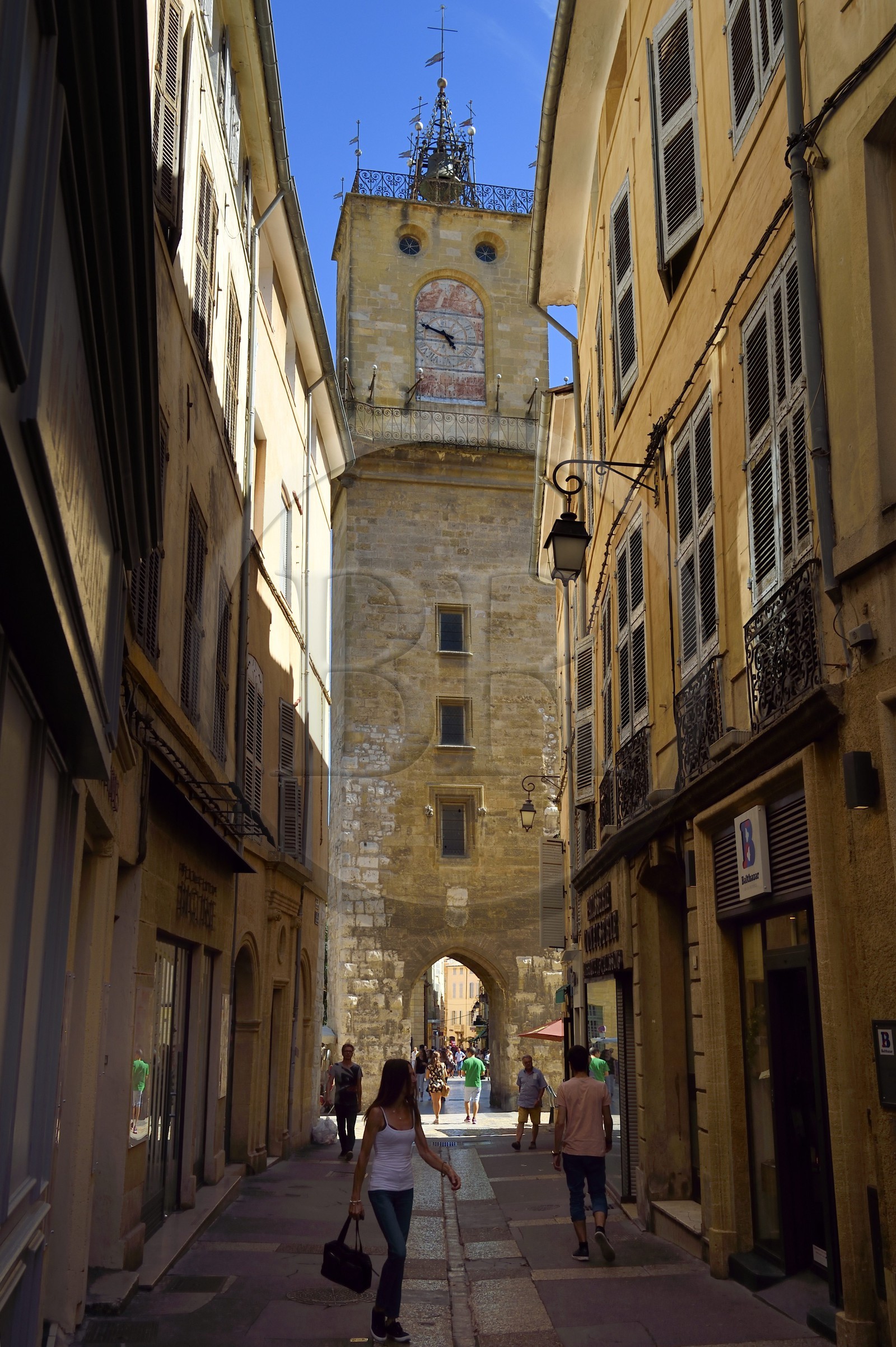 France, Bouches du Rhone, Aix en Provence, belfry of the Town Hall