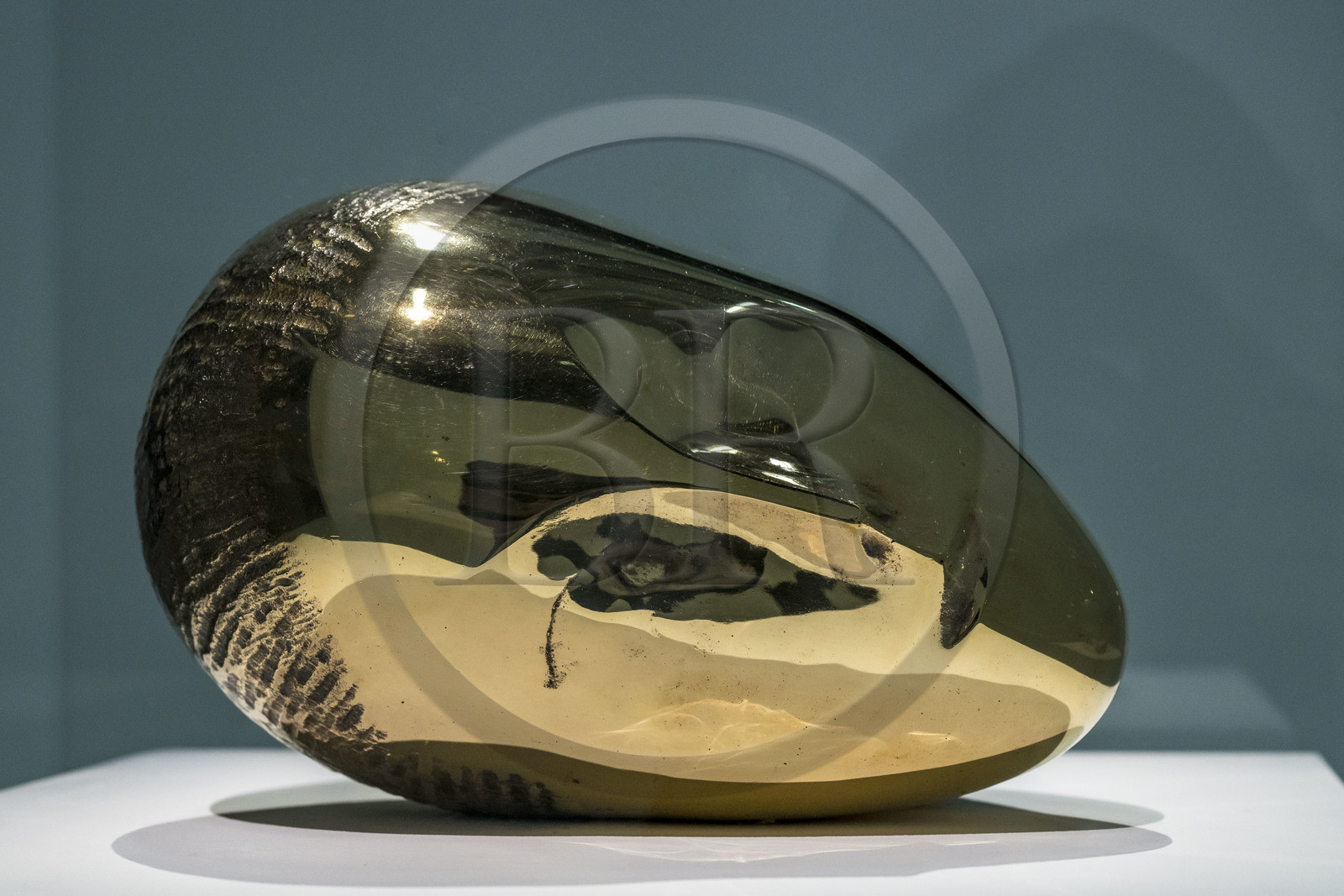 France, Paris, Les Halles district, the Pompidou Center also called Beaubourg, National Museum of Modern Art (MNAM), Brancusi retrospective exhibition, The Sleeping Muse, 1910, polished bronze