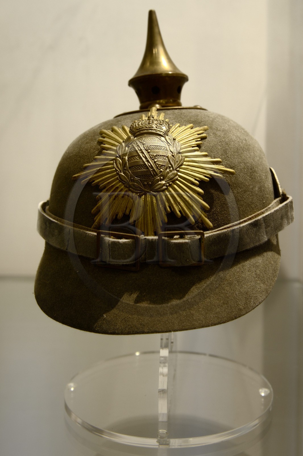 France, Meuse, Douaumont, battle of Verdun, ossuary of Douaumont, national necropolis, Saxon felt spiked helmet model 1915