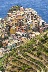 Italie, Ligurie, Cinque Terre, parc national des Cinque Terre classé Patrimoine Mondial de l'UNESCO, village de Manarola