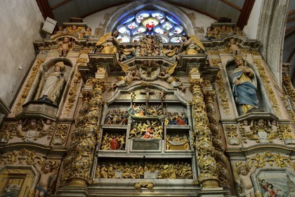 France, Finistère (29), église de Lampaul-Guimiliau, l'autel de la Passion
