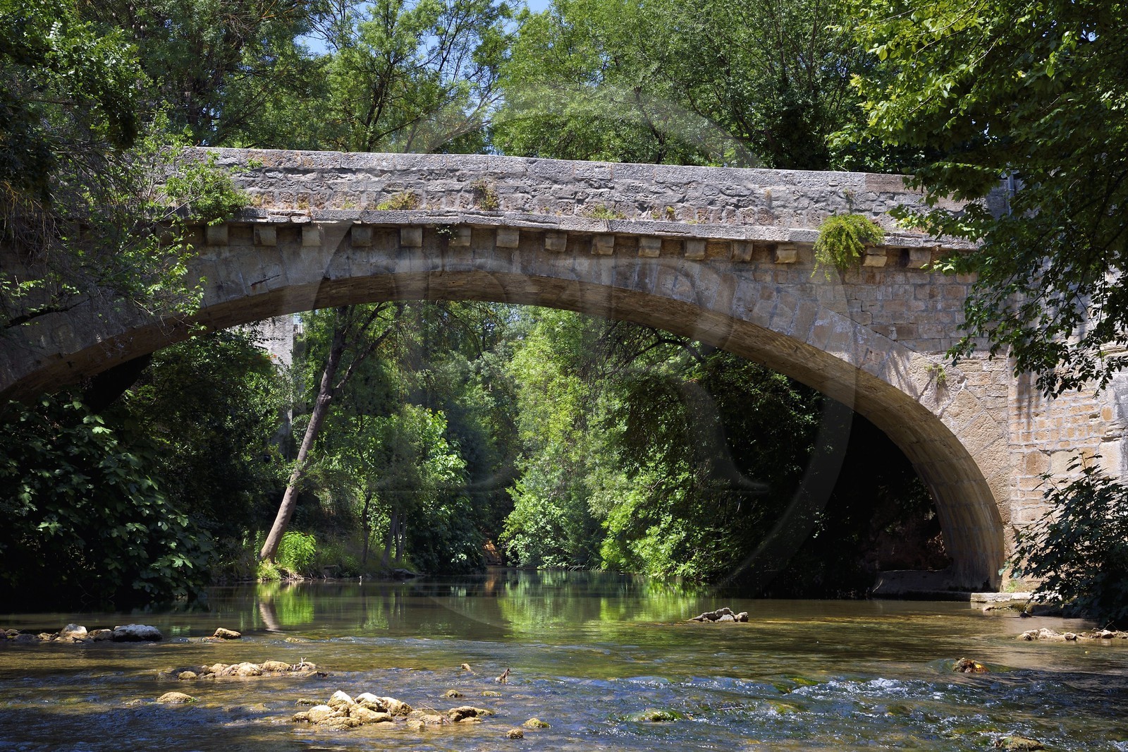 France, Var, Provence Verte, Correns, 1st organic village of France, the bridge over the Argens river