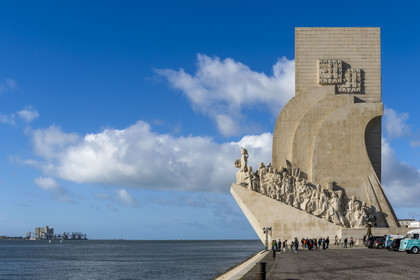 Portugal, Lisbon, Belem District, Padrao dos Descobrimentos (Monument to the Discoveries) dated 1960