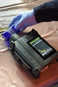 France, Bas-Rhin, Schiltigheim, intervention of engineers from the National Agency for the Management of Radioactive Waste (Andra) in a private home to remove radioactivity from a rare model of a century-old radium fountain, the SPIR-Ace makes it possible to identify radioactive sources or contaminations but also a precise analysis of radioactive materials