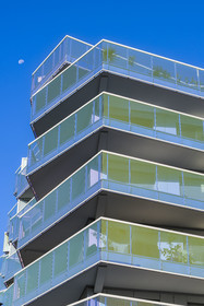 France, Herault, Montpellier, Port Marianne district, the banks of the Lez, the Koh-I-Noor residence designed by architect Bernard Bühler