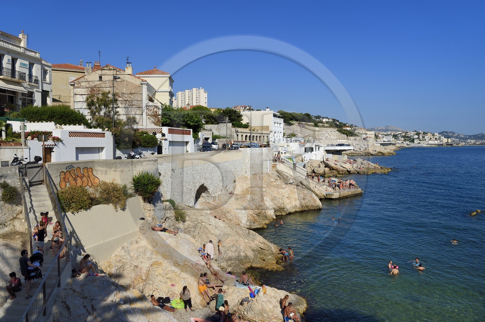 France, Bouches-du-Rhône (13), Marseille, quartier d'Endoume, Malmousque, Anse de Maldormé