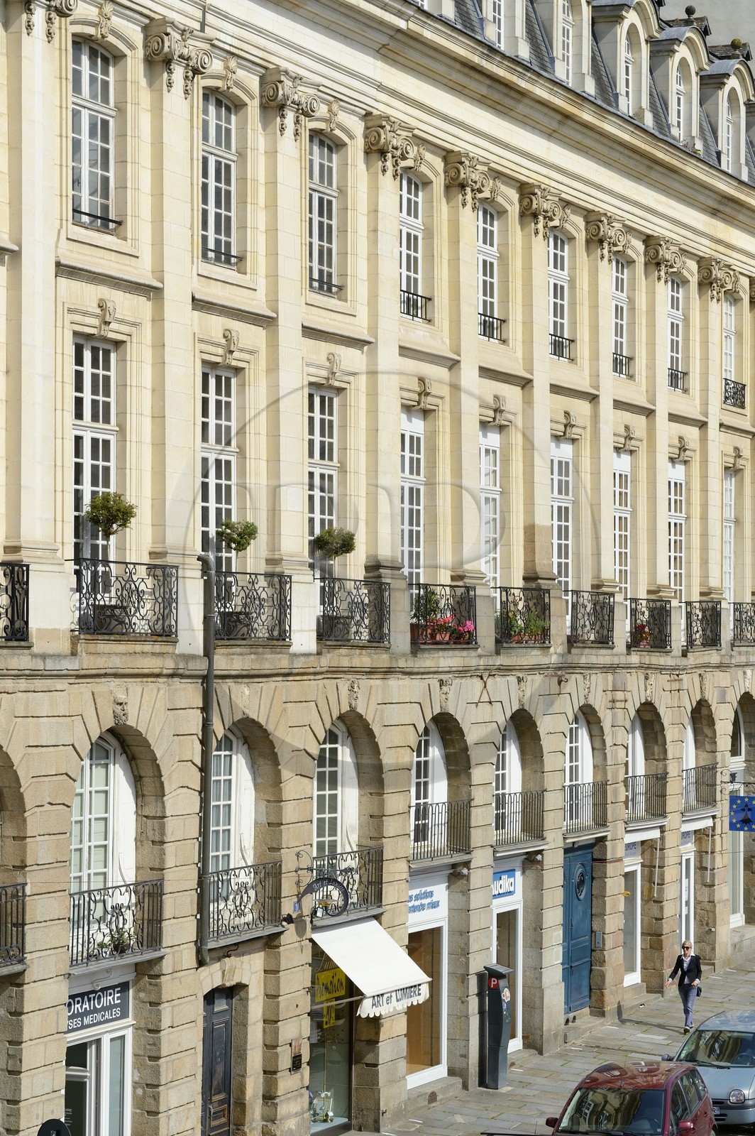 France, Ille-et-Vilaine (35), Rennes, immeubles bordant la place du Parlement de Bretagne