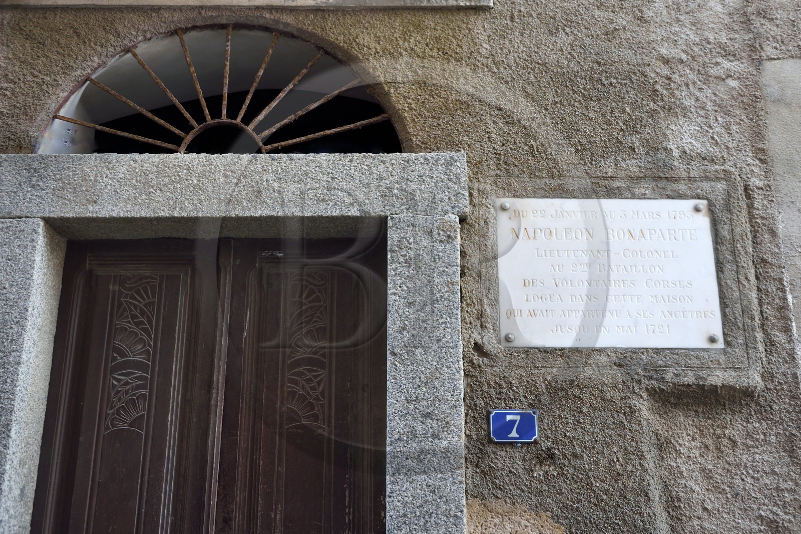 France, Corse du Sud, Bonifacio, Upper Town, rue Longue, house that hosts the Emperor Charles V in 1541