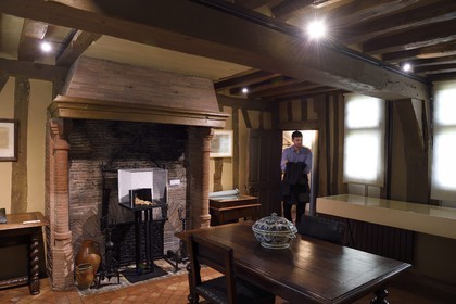 France, Seine Maritime, Petit Couronne near Rouen, Pierre Corneille museum, typical Norman manor with its half-timberings, it served as country house to the writer