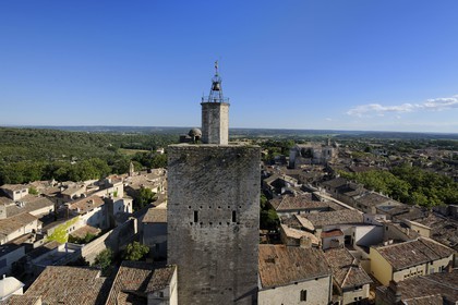 France, Gard (30), Uzès, Tour de l'Evèque depuis la tour Bermonde du château