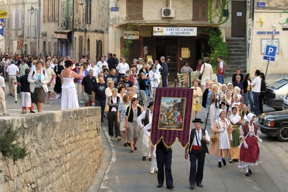 France, Var (83), la Provence Verte, Bras, the Bravade (bravado), procession of Saint Etienne in traditional dress of Provence