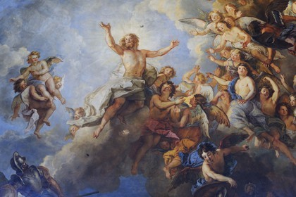 France, Yvelines (78), château de Versailles, classé Patrimoine Mondial de l'UNESCO, la Chapelle Royale, la voûte de la chapelle