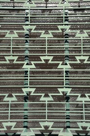 France, Allier (03), Vichy, place Charles de Gaulle, house of associations and village hall, originally an Art Deco theater built in 1935, detail of a window