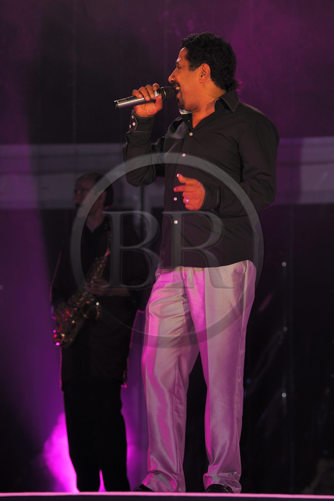 Maroc, région de l'Oriental, station balnéaire de Mediterrania Saïdia, soirée d'inauguration du 19 juin 2009, le chanteur Cheb Khaled