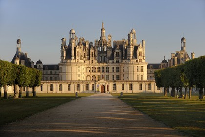 France, Loir et Cher (41), Vallée de la Loire classée Patrimoine Mondial de l' UNESCO, château de Chambord, façade Est