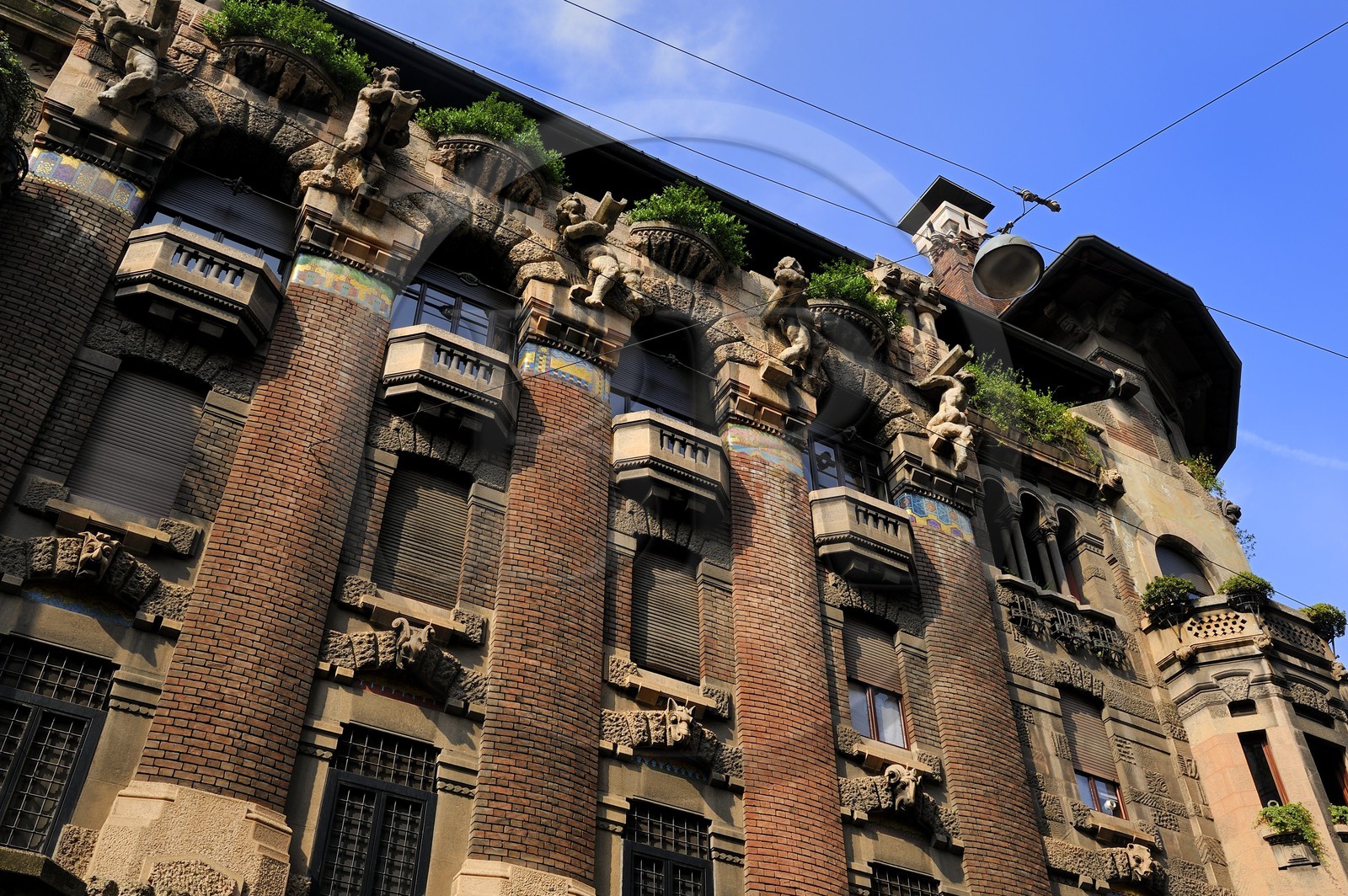 Italie, Lombardie, Milan, palazzo Berri-Meregalli (1911-14) Via Cappuccini