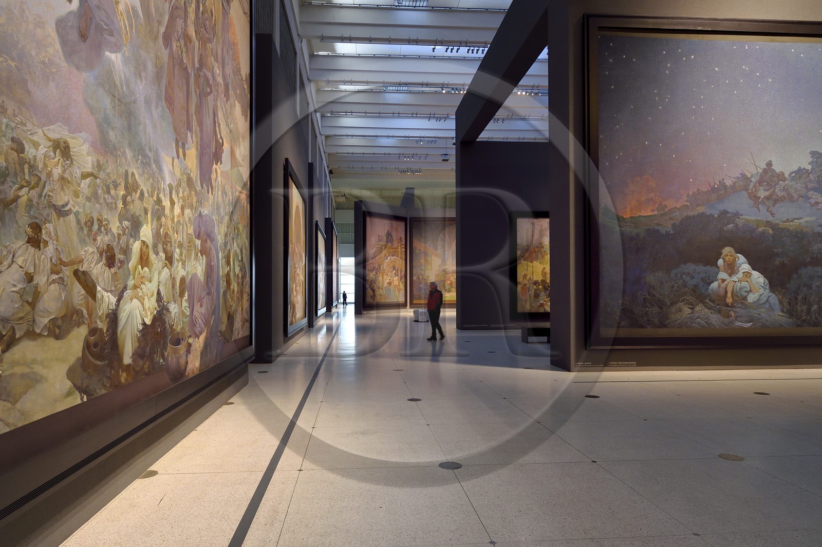 Czech Republic, Prague, Palace of Fairs and Exhibitions (Veletrzní's Palace), permanent exhibition of twenty monumental paintings of The Slav Epic by Alfons Mucha
