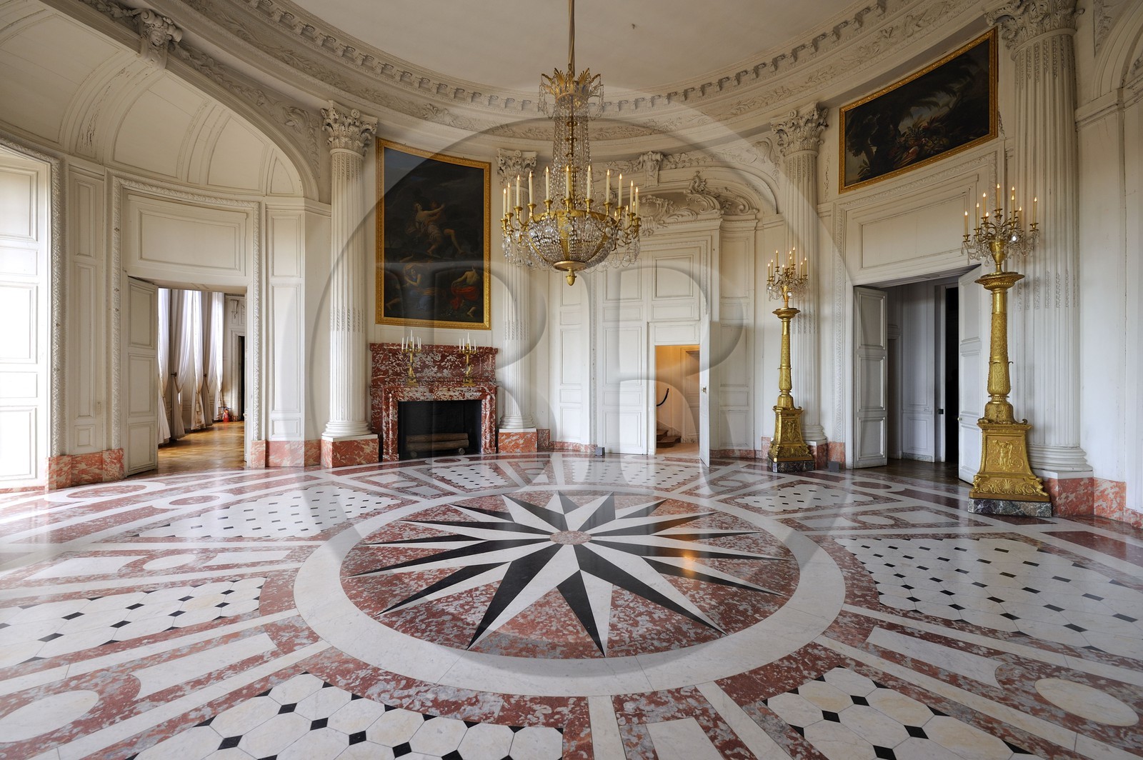 France, Yvelines, Chateau de Versailles, listed as World Heritage by UNESCO, the Grand Trianon, Round Drawing room