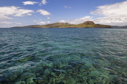 France, Ile de Mayotte, Grande-Terre, M'Tsamoudou, récif de corail dans la lagune face à la pointe Saziley