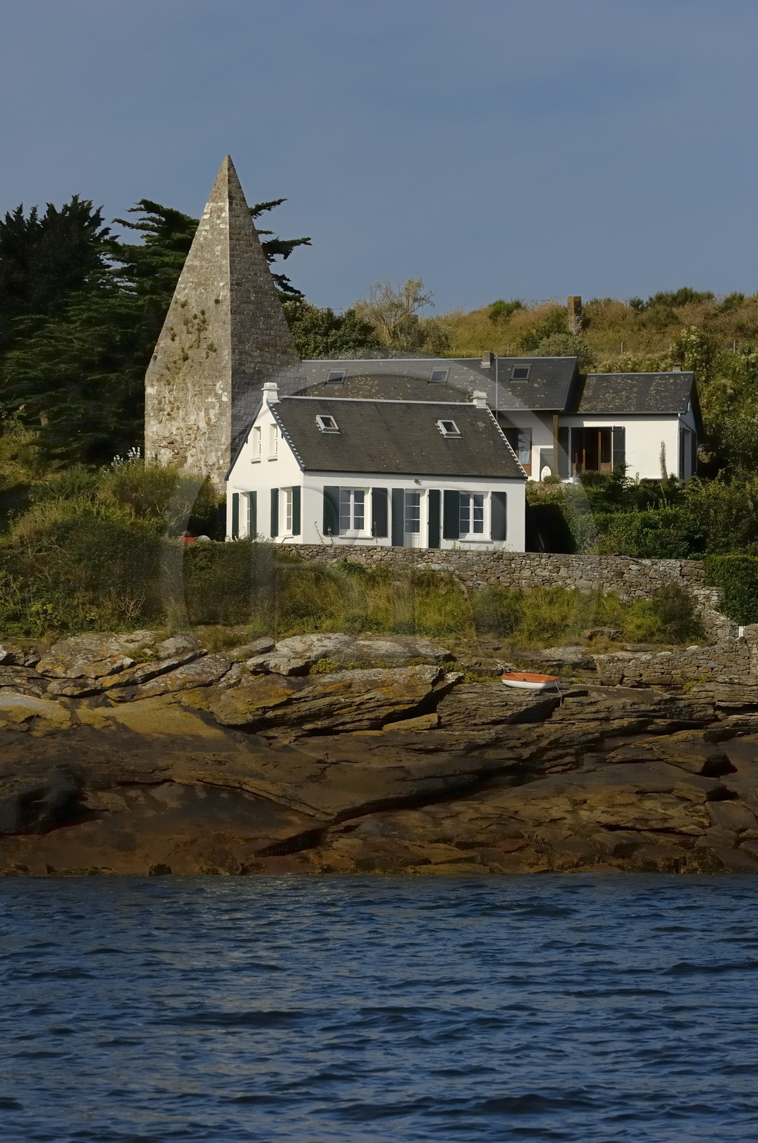 France, Manche (50), archipel des îles Chausey, batiment repère pour les marins sur Grande Ile