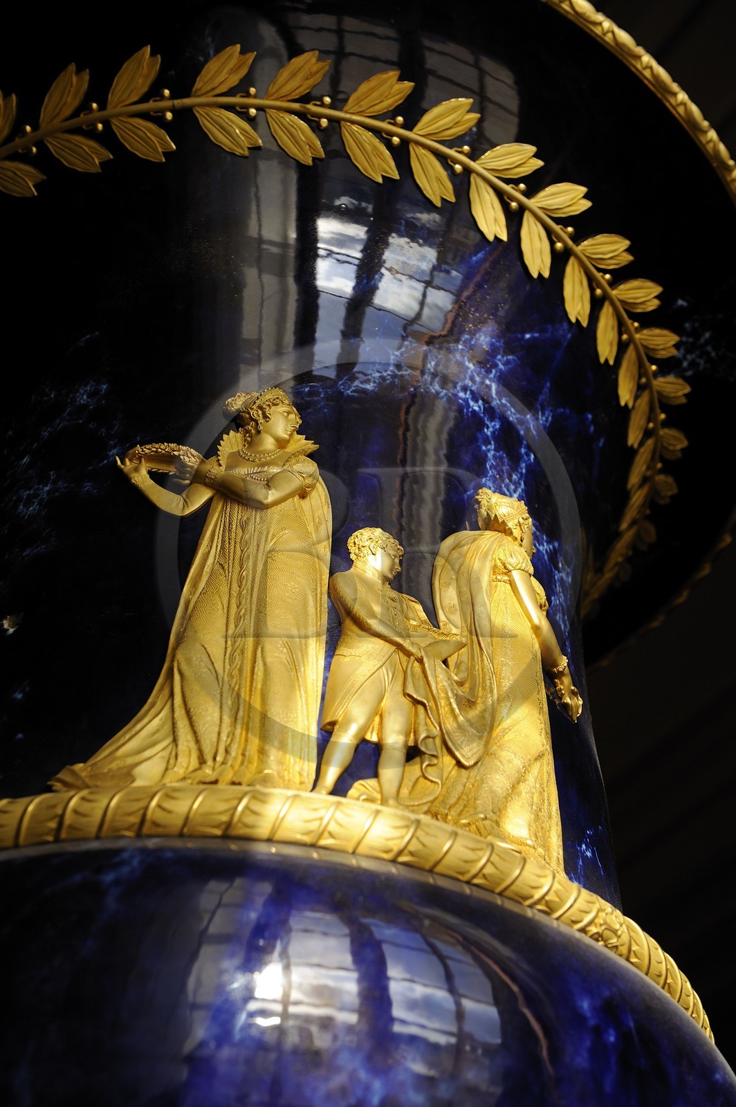 France, Yvelines, Chateau de Versailles, listed as World Heritage by UNESCO, Sevre vase with Empire Style given for the wedding of Napoleon and Marie Louise in the Musee parlant (the Talking Museum, audiovisual trail in the French History)